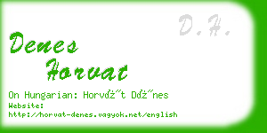 denes horvat business card